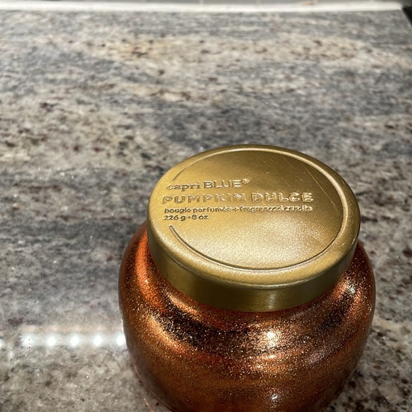 Pumpkin Dulce Candle Glitz Capri Blue. Pumpkin Dulce Capri Blue Glitz Candle 8oz - Picture 6 of 8